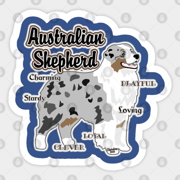 Australian Shepherd Sticker by PB&J Designs